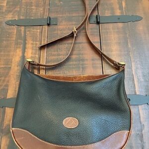 Liz Claiborne Vintage Chic Black and Brown Leather Shoulder Bag